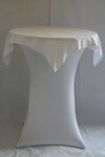 Tafelrok met afdek kleed wit (strak model) voor statafel